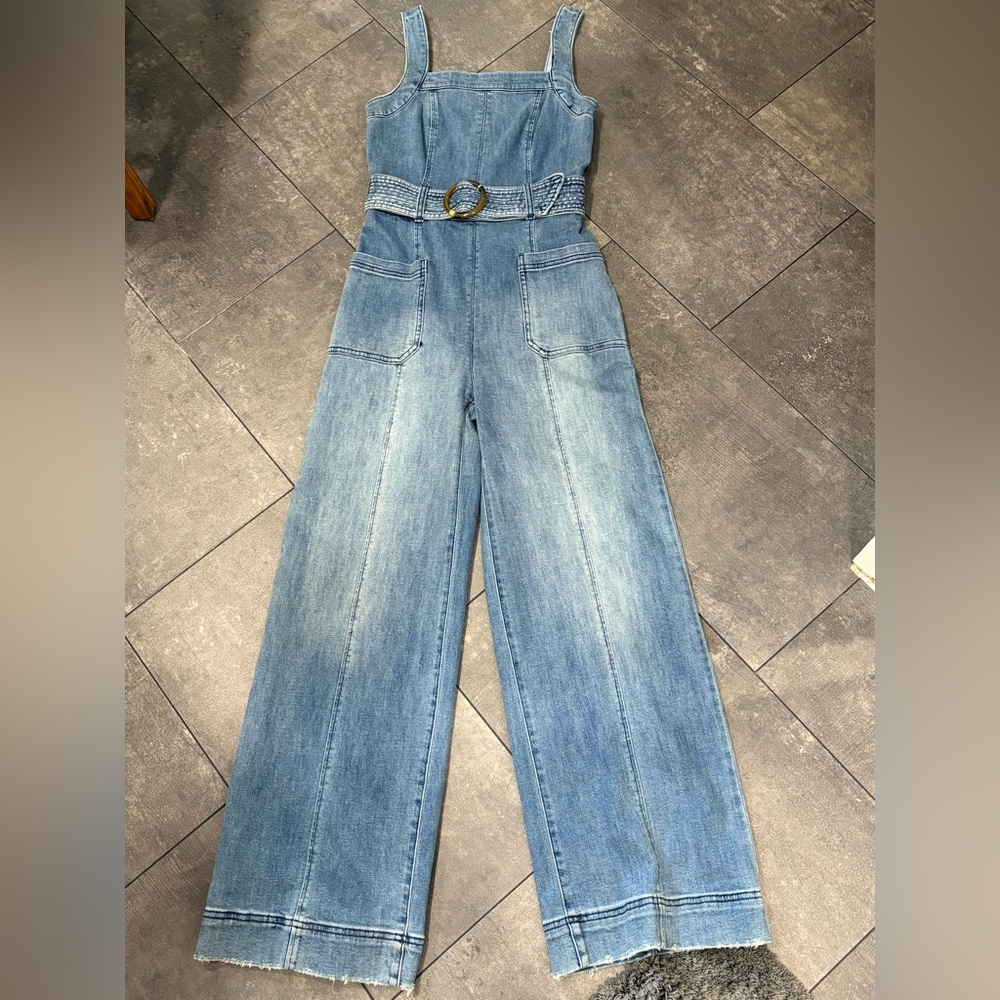 Anthropologie Pilcro and the Letterpress Jumpsuit 2 Wide Leg Denim Overalls